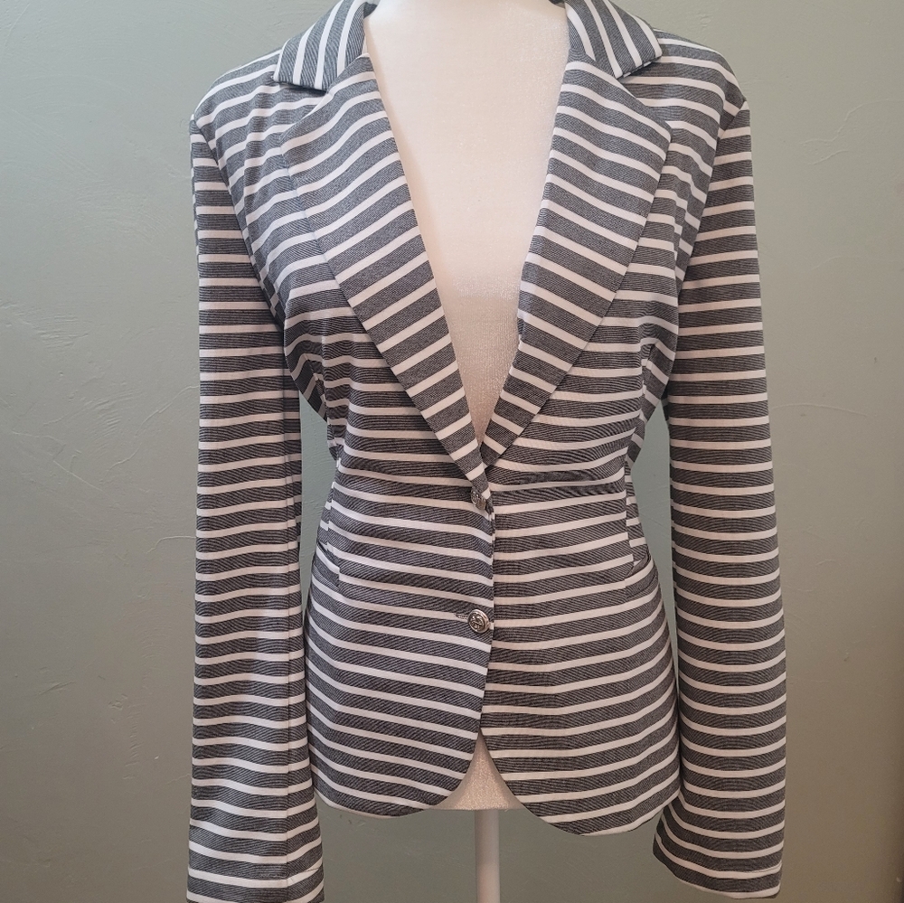 Striped Gray Women's Blazer
